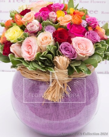 55 Roses in Stylish Vase